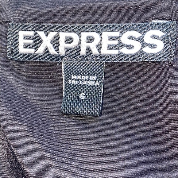 Express Grey Pencil Skirt w/ Faux Leather Accents - Picture 4 of 5